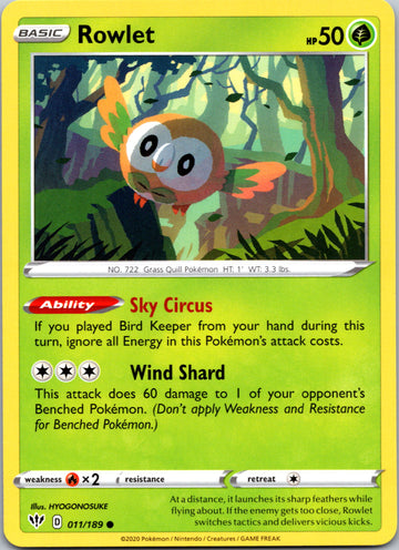Rowlet (011/189) [SWSH03: Darkness Ablaze]