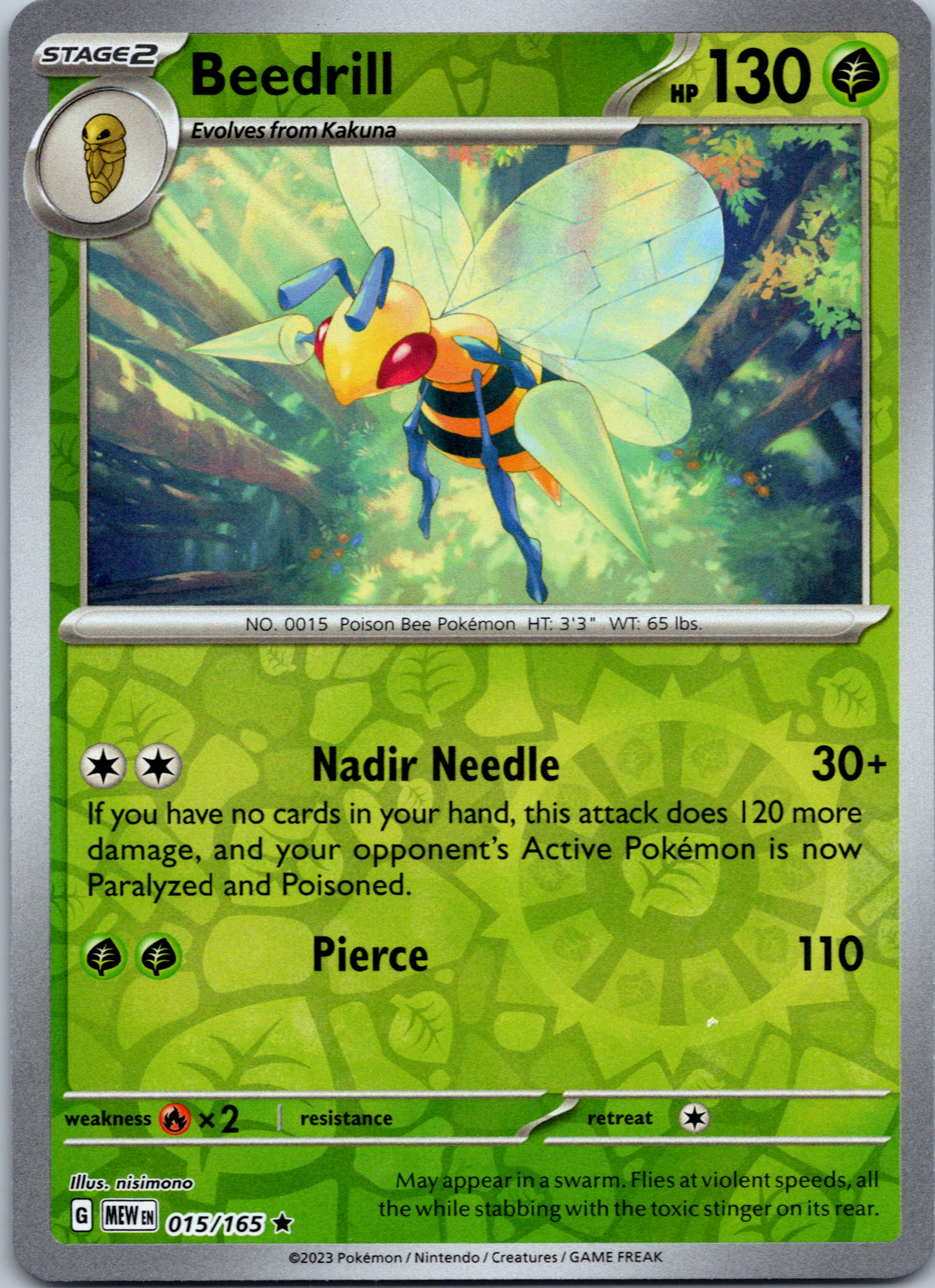 Beedrill (15/165) [Scarlet & Violet:  151] Reverse Holofoil