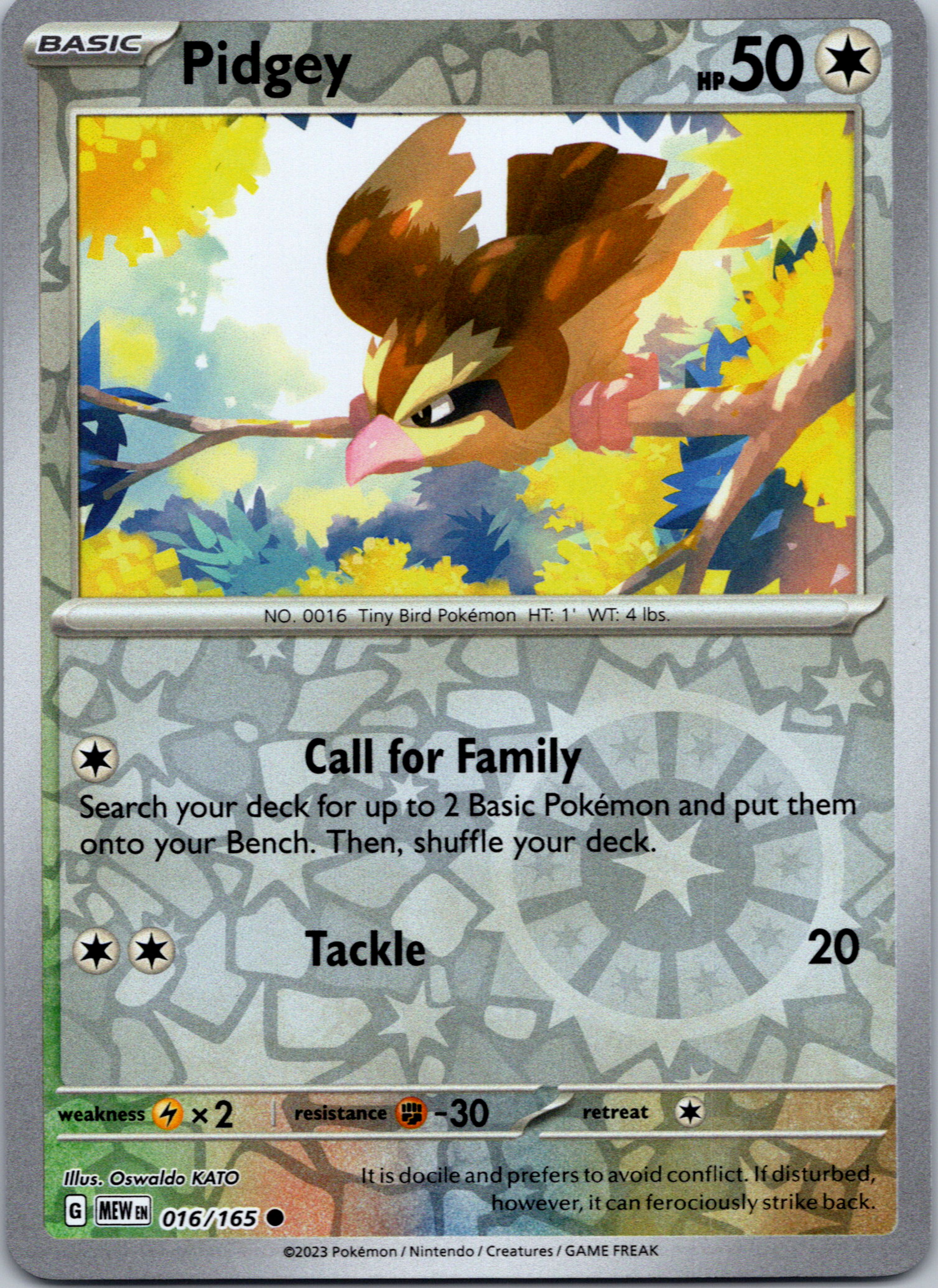 Pidgey (16/165) [Scarlet & Violet:  151] Reverse Holofoil