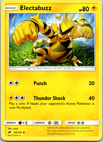 Electabuzz (042/147) [Sun & Moon: Burning Shadows]