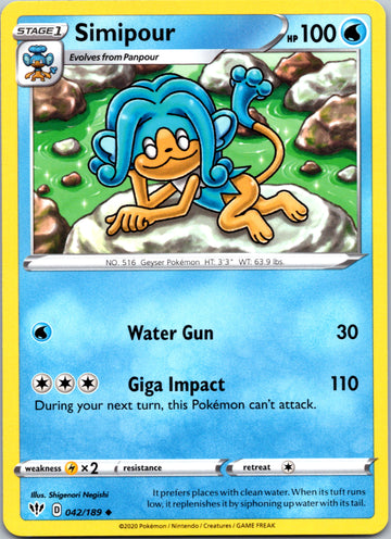 Simipour (042/189) [SWSH03: Darkness Ablaze]