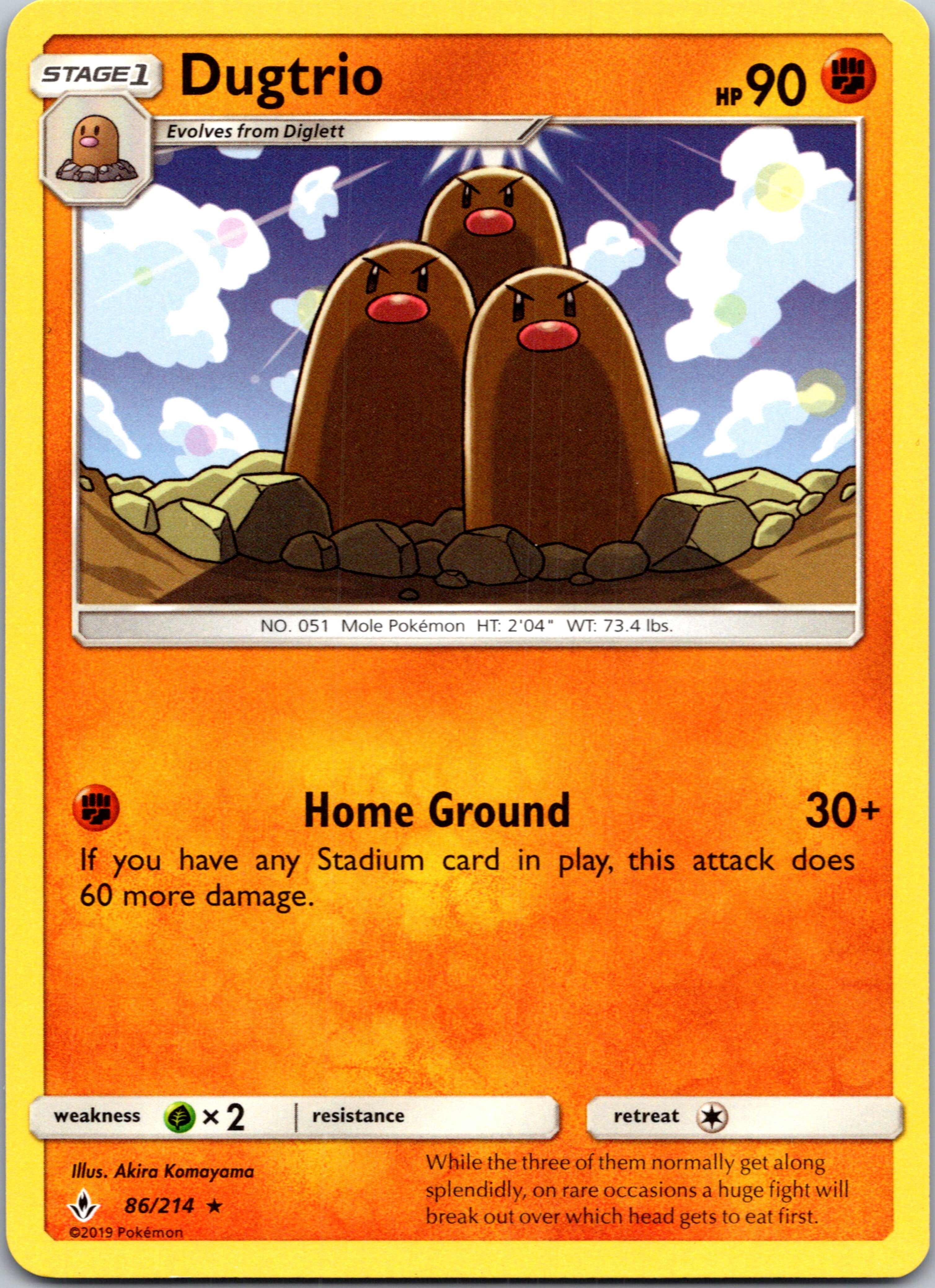 Dugtrio (86/214) [Sun & Moon: Unbroken Bonds]