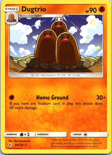 Dugtrio (086/214) [Sun & Moon: Unbroken Bonds]