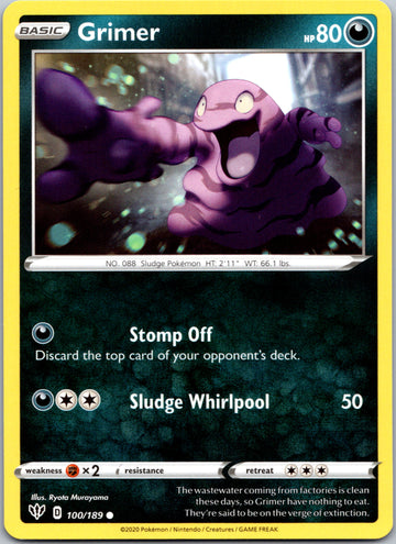 Grimer (100/189) [SWSH03: Darkness Ablaze]