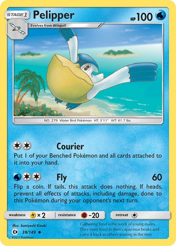 Pelipper [38/149] [Sun & Moon Base Set] Reverse Holofoil