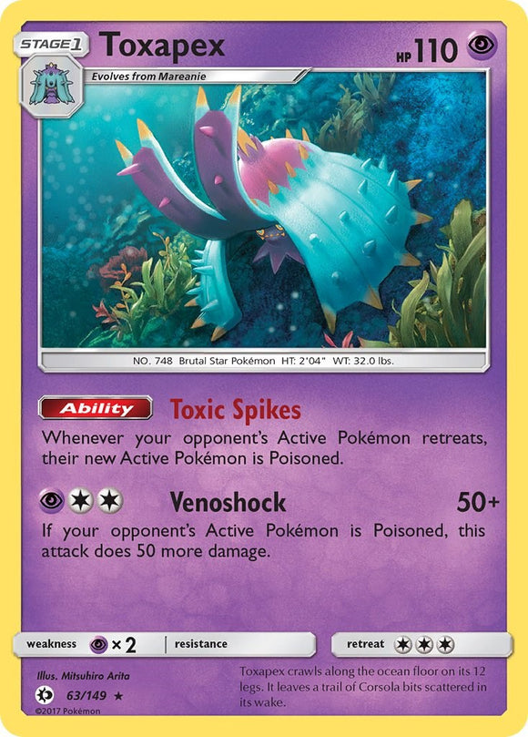 Toxapex [63/149] [Sun & Moon Base Set] Reverse Holofoil