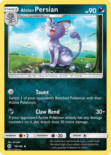 Alolan Persian [79/149] [Sun & Moon Base Set] Reverse Holofoil