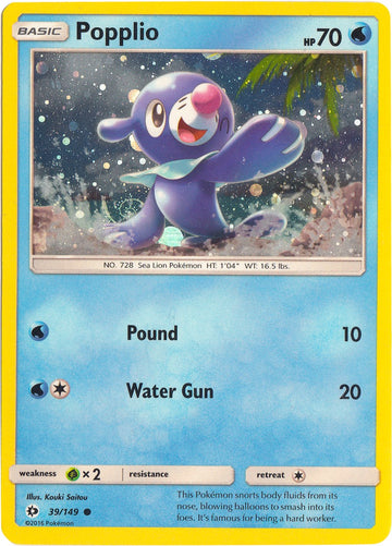 Popplio (039/149) (Cosmos Holo) [Sun & Moon: Base Set]
