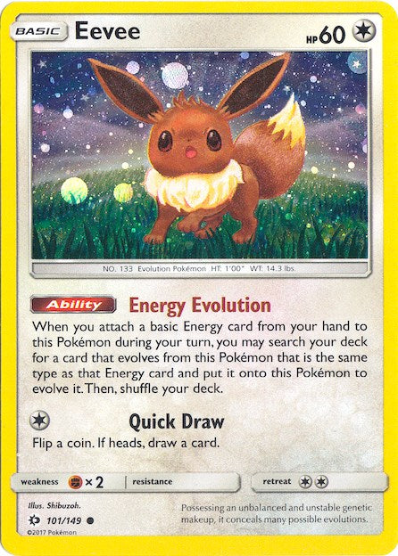 Eevee (Cosmos Holo) [101/149] [Sun & Moon Base Set] Holofoil