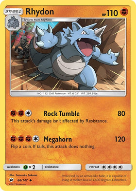 Rhydon [66/147] [Burning Shadows] Reverse Holofoil