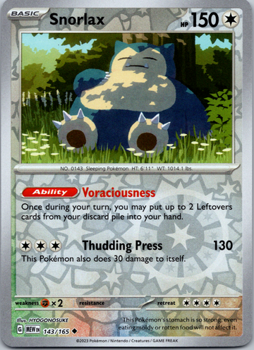 Snorlax (143/165) [Scarlet & Violet:  151] Reverse Holofoil