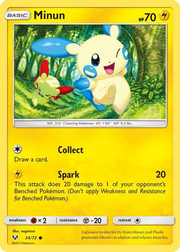 Minun [34/73] [Shining Legends] Reverse Holofoil