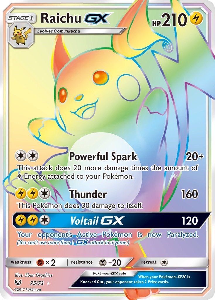 Raichu GX (Secret) [75/73] [Shining Legends] Holofoil