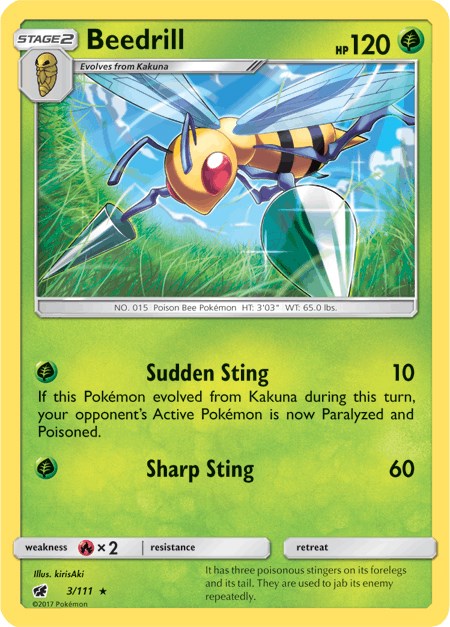 Beedrill [3/111] [SM - Crimson Invasion] Reverse Holofoil