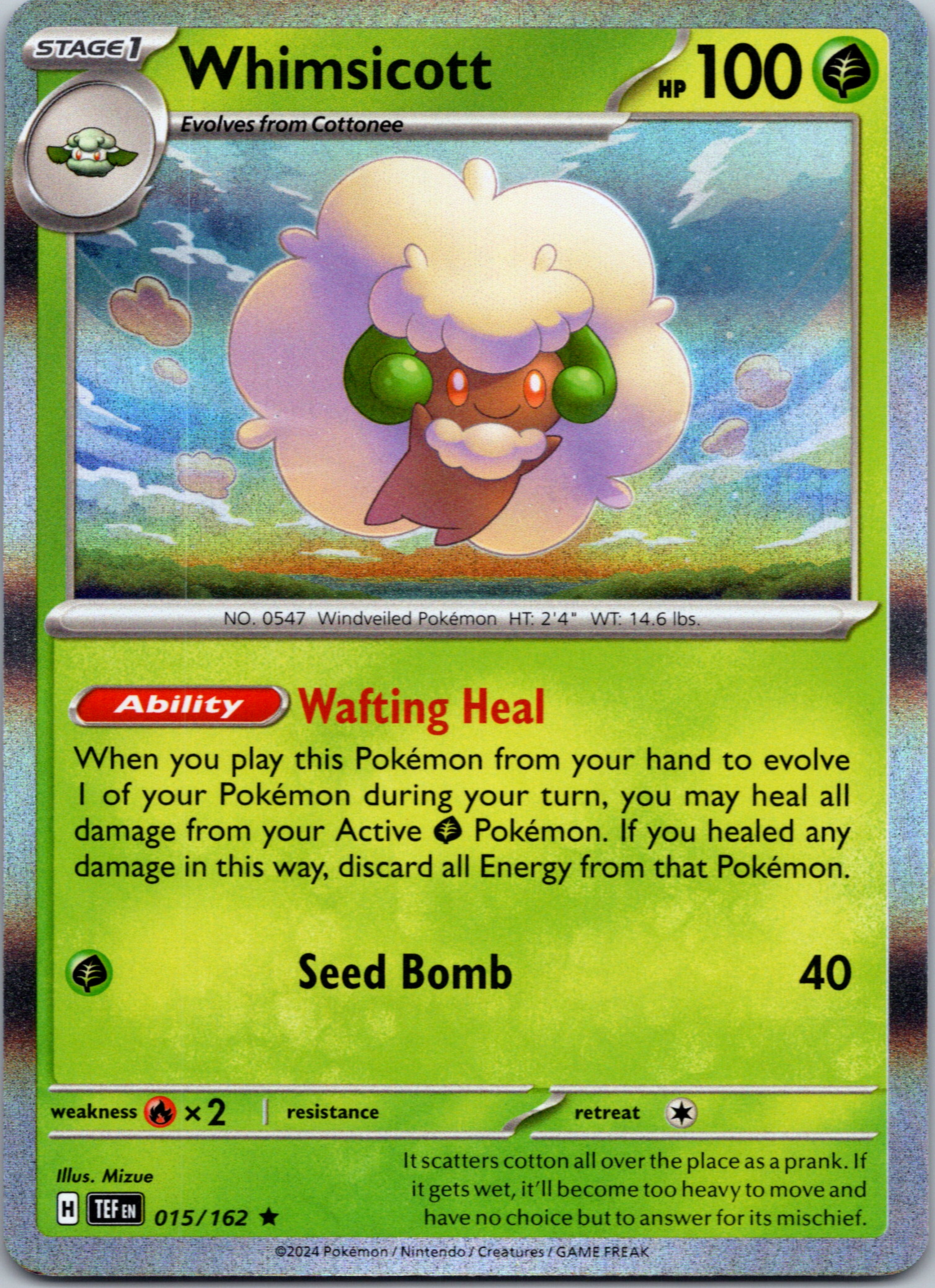 Whimsicott [015/162] - (Temporal Forces) Holofoil