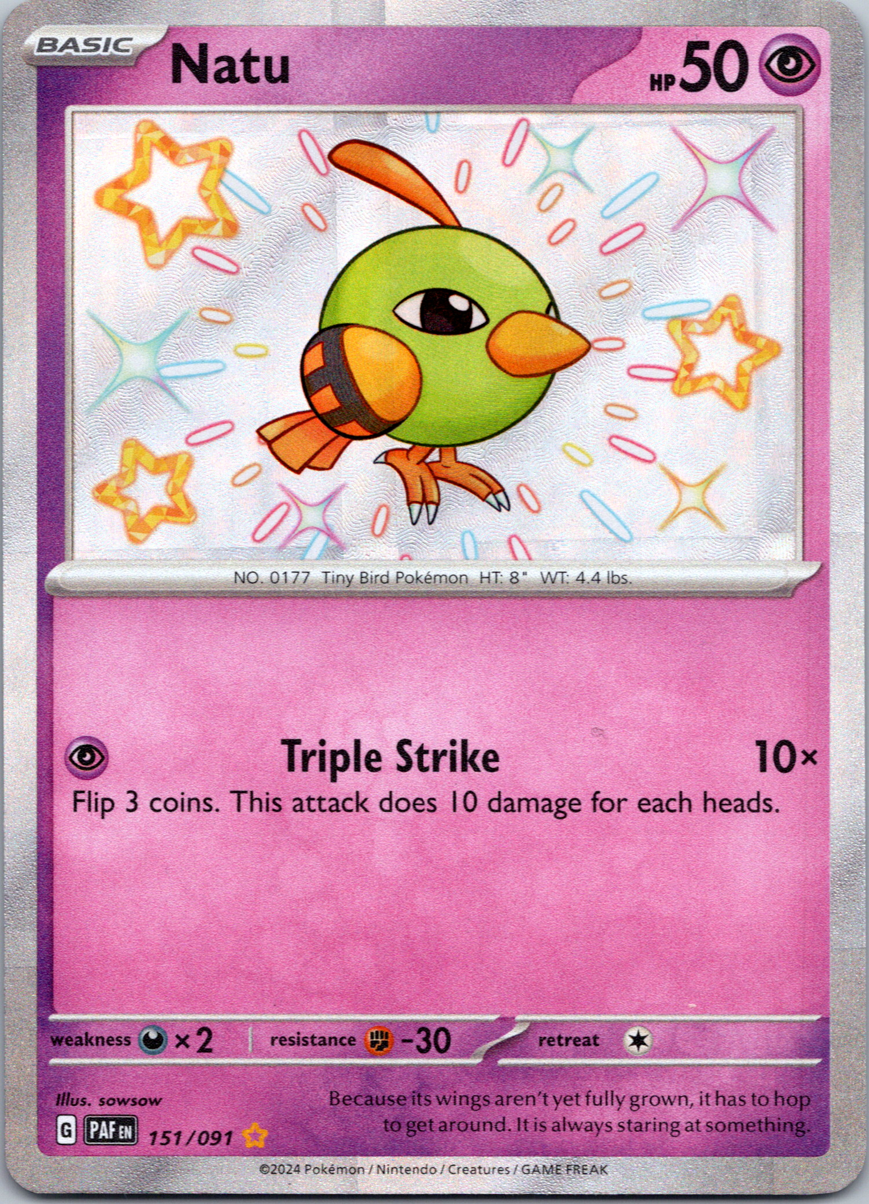 Natu [151/091] - (Paldean Fates) Holofoil