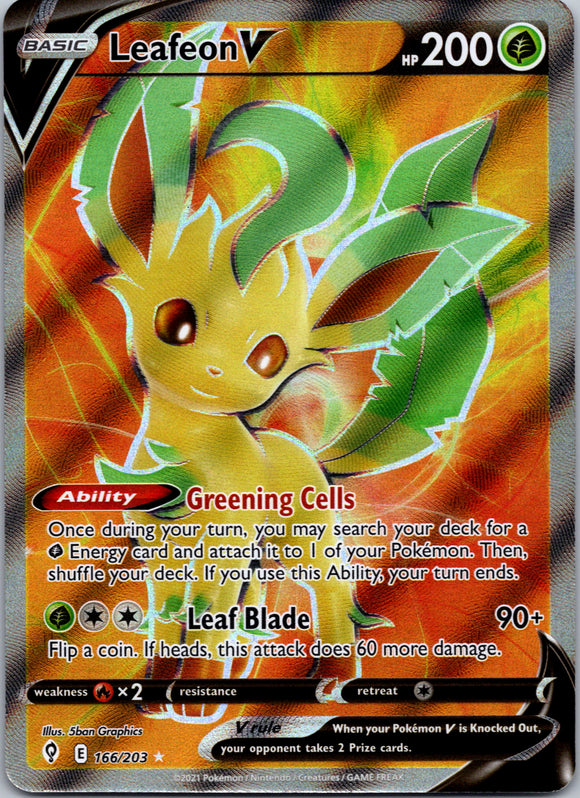 Leafeon V (166/203) [Sword & Shield: Evolving Skies]