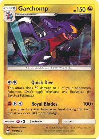 Garchomp (099/156) (Cracked Ice Holo) (Theme Deck Exclusive) [Sun & Moon: Ultra Prism]