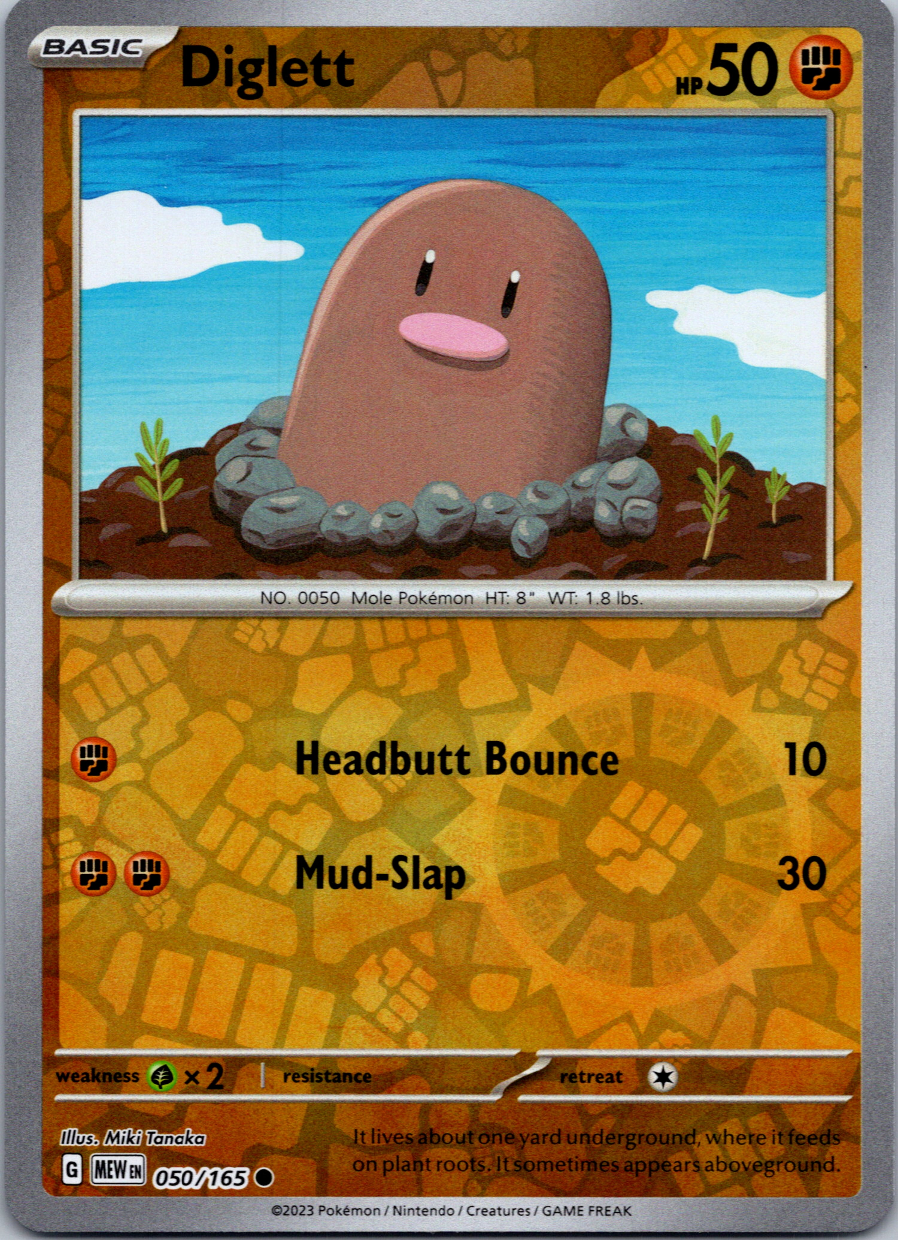 Diglett (050/165) [Scarlet & Violet:  151] Reverse Holofoil