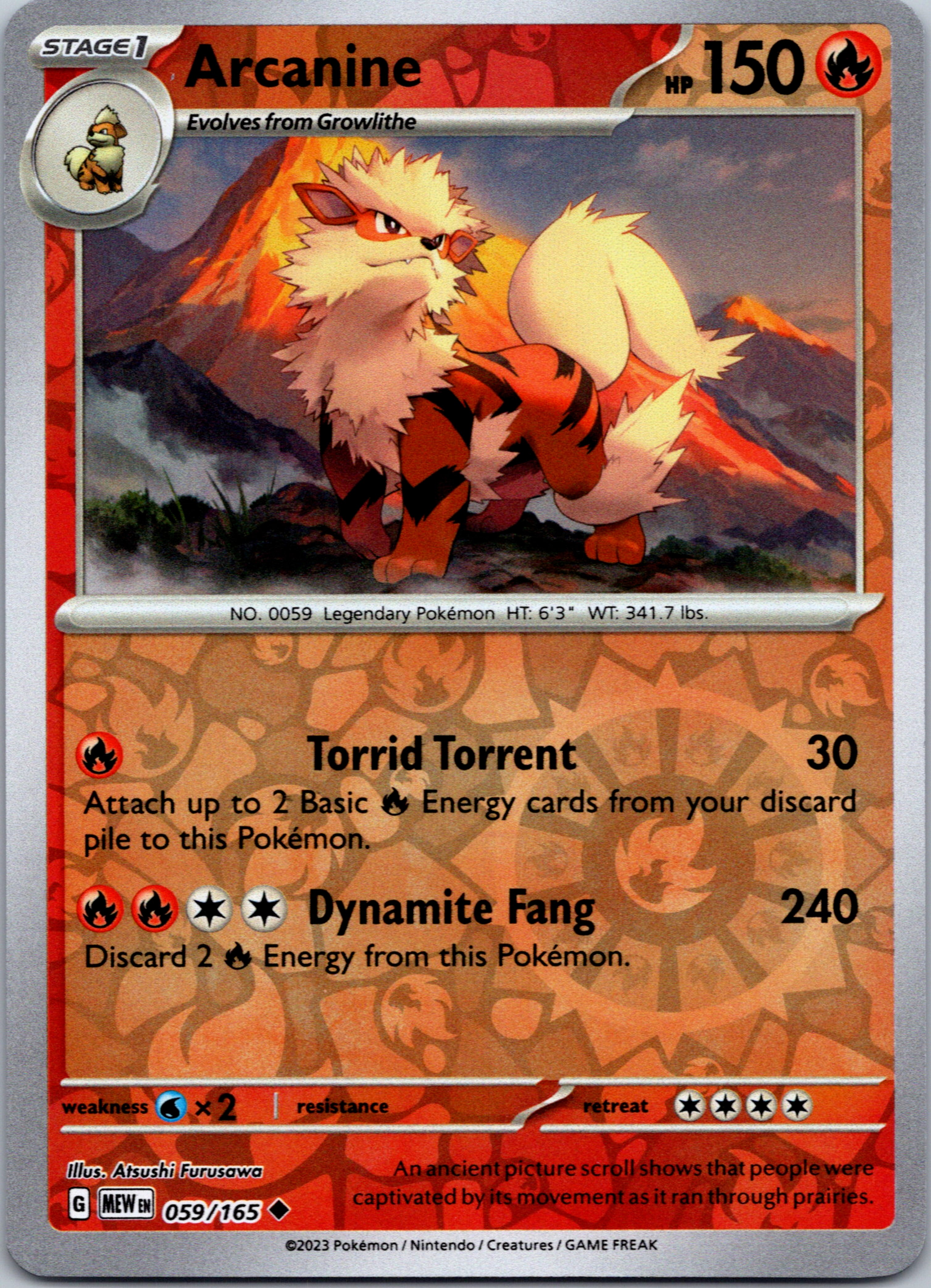 Arcanine (059/165) [Scarlet & Violet:  151] Reverse Holofoil