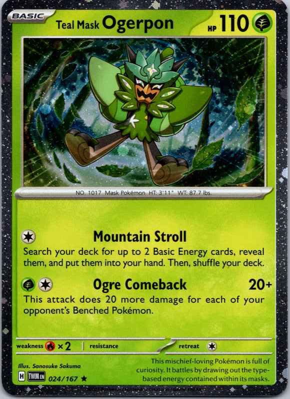 Teal Mask Ogerpon [024/167] - (Twilight Masquerade) Holofoil