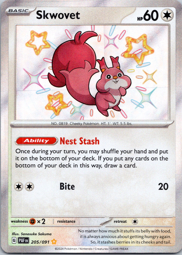 Skwovet [205/091] - (Paldean Fates) Holofoil