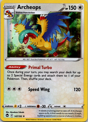 Archeops (147/195) [Sword & Shield: Silver Tempest]