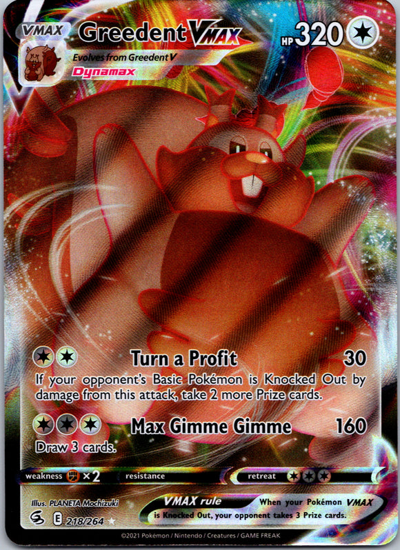 Greedent VMAX (218/264) [Sword & Shield: Fusion Strike]