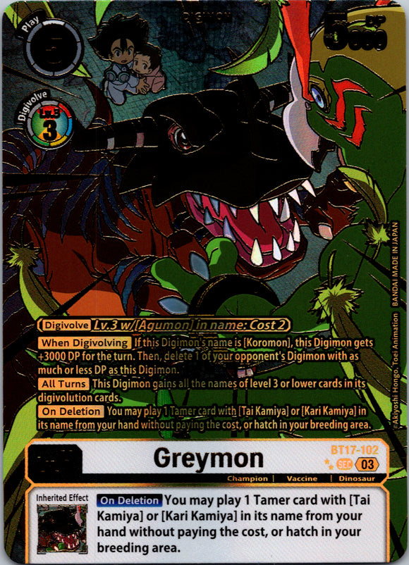 Greymon (Left) (Textured) [BT17-102-SEC] [Secret Crisis] Foil