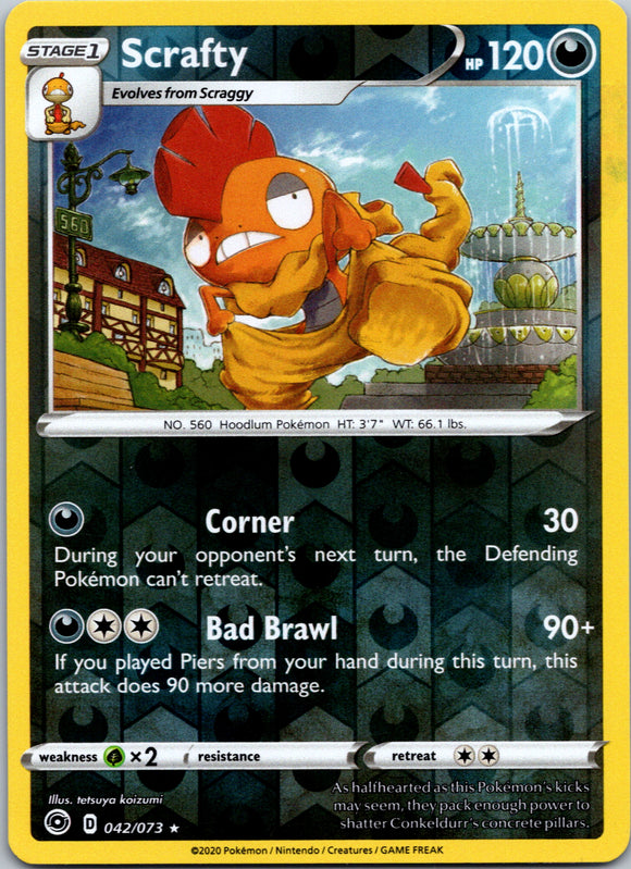 Scrafty [042/073] [Champion's Path] Reverse Holofoil