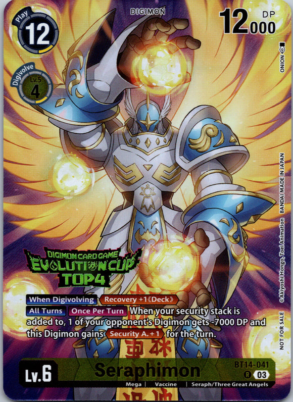 Seraphimon (2024 Evolution Cup Top 4) [BT14-041 R] [Blast Ace] Foil