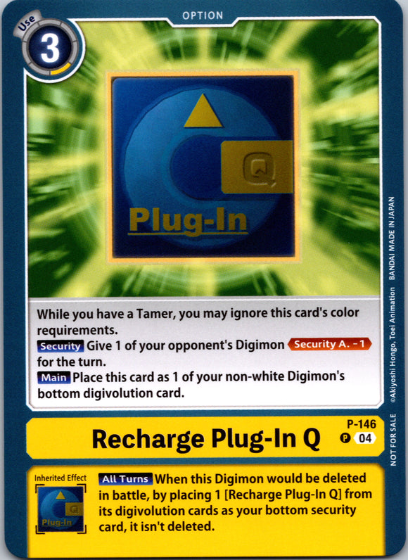 Recharge Plug-In Q - P-146 (Store Tournament 2024 Jul. - Sep. Participation Pack) [P-146 P] [Digimon Promotion Cards]