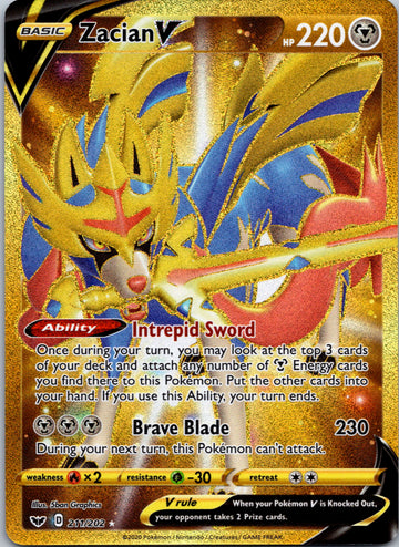 Zacian V (Secret) (211/202) [SWSH01: Sword & Shield Base Set]