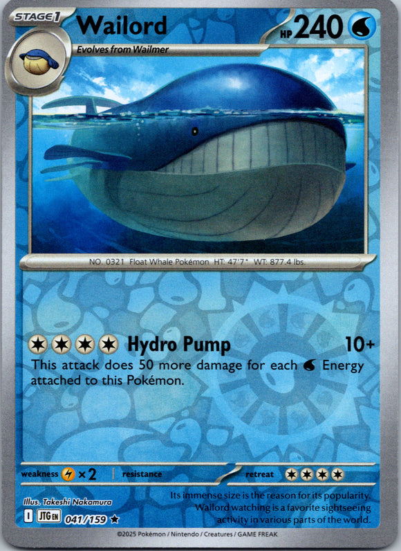 Wailord [041/159] [Journey Together] Reverse Holofoil