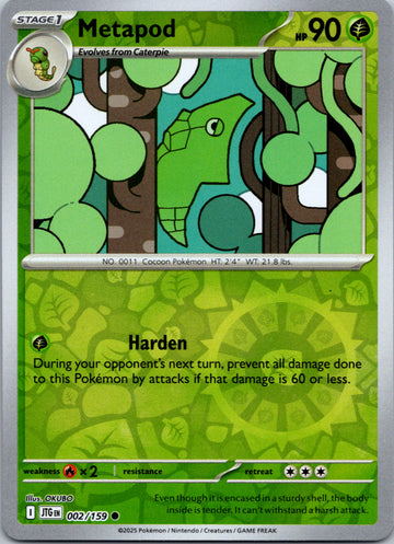 Metapod [002/159] [Journey Together] Reverse Holofoil