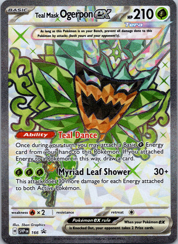 Teal Mask Ogerpon ex - [166] - (SV Scarlet & Violet Promo Cards) Holofoil