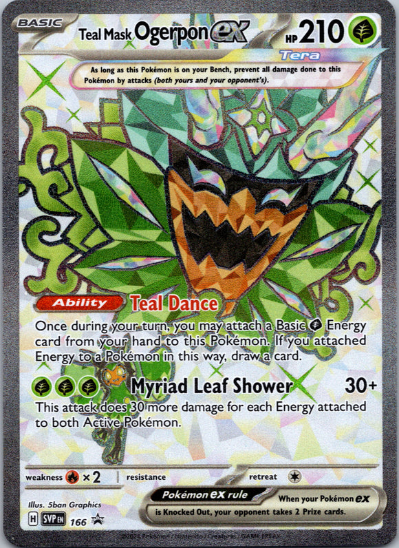 Teal Mask Ogerpon ex - [166] - (SV Scarlet & Violet Promo Cards) Holofoil