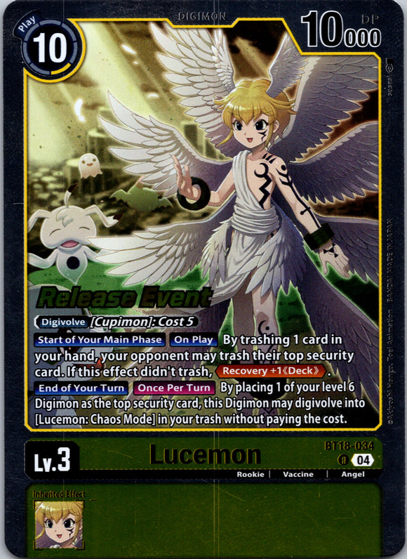 Lucemon [BT18-034-R] [Release Special Booster 2.0 Pre-Release Cards] Foil