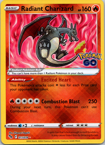 Radiant Charizard (011/078) [Pokémon  GO]
