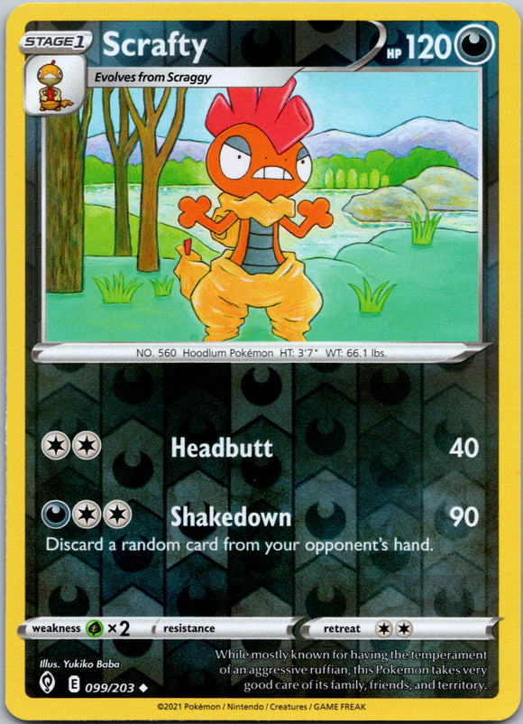 Scrafty [099/203] [Evolving Skies] Reverse Holofoil