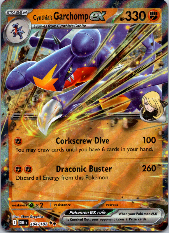 Cynthia's Garchomp ex - 104/182 [104/182] [Destined Rivals] Holofoil