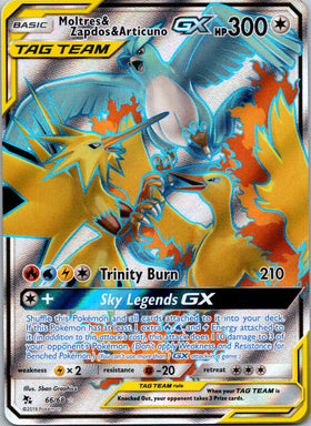 Moltres & Zapdos & Articuno GX (Full Art) (66/68) [Hidden Fates]