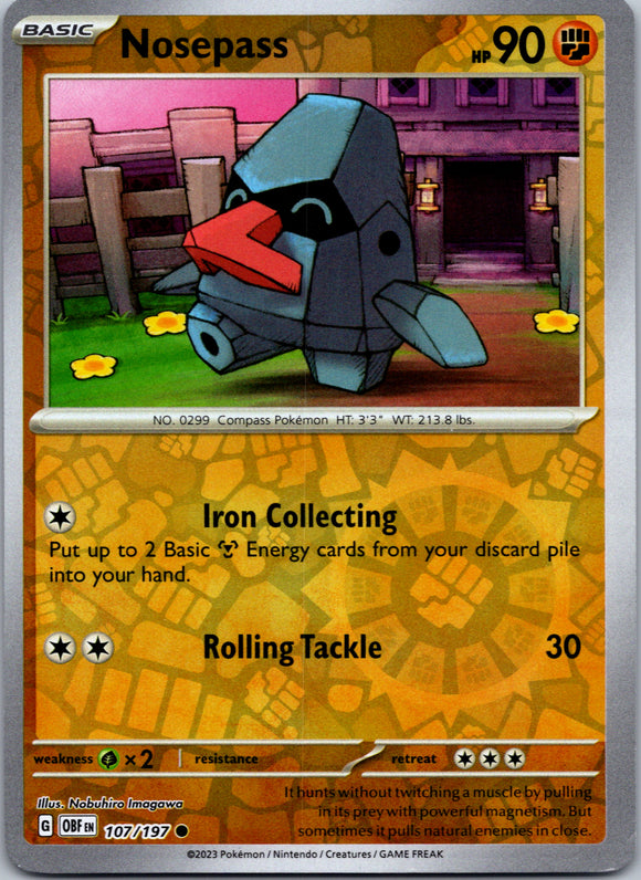 Nosepass [107/197] [Obsidian Flames] Reverse Holofoil