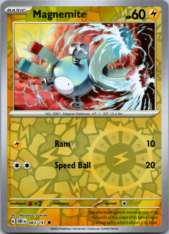 Magnemite [063/197] [Obsidian Flames] Reverse Holofoil
