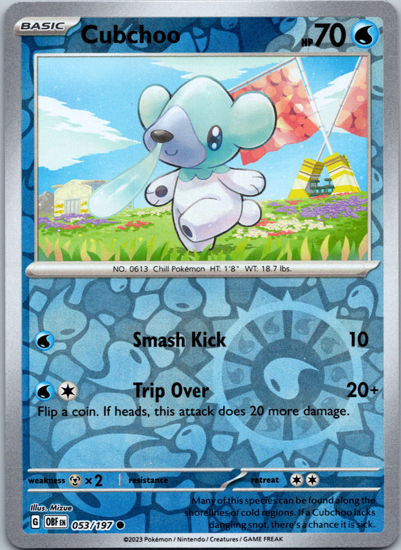 Cubchoo [053/197] [Obsidian Flames] Reverse Holofoil