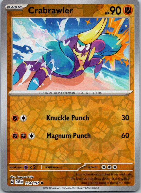 Crabrawler [114/197] [Obsidian Flames] Reverse Holofoil