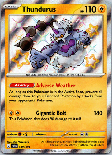 Thundurus [139/091] - (Paldean Fates) Holofoil
