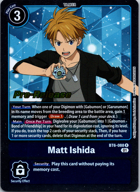 Matt Ishida [BT6-088] [Double Diamond Pre-Release Cards] Foil