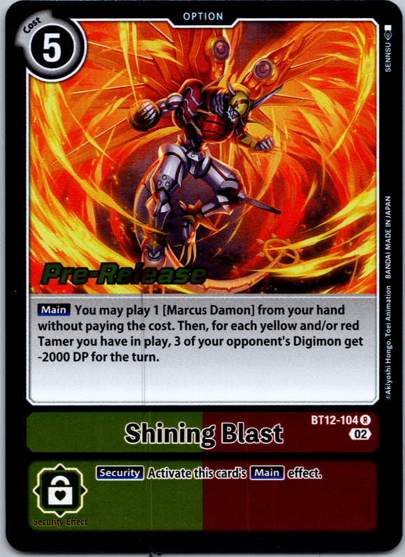 Shining Blast [BT12-104] [Across Time Pre-Release Cards] Foil