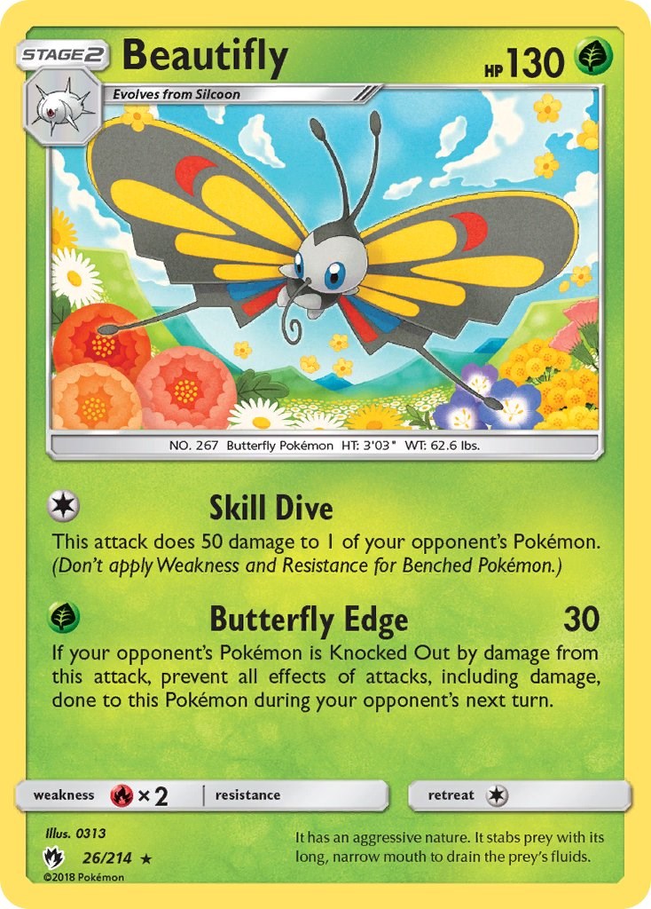 Beautifly [26/214] [SM - Lost Thunder] Reverse Holofoil